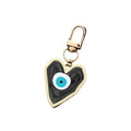 Gold Tone Swirled Heart Evil Eye Clip Keychains in Five Colors view 5