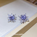 Lavender Crystal Starburst Ear Cuffs Statement Jewelry Design view 4