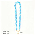Mixed And Clear Ten Millimeter Round Bead Carabiner Necklaces view 7