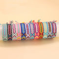 Colorful Woven Geometric Adjustable Friendship Bracelets in Random Six Piece Sets view 4