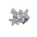 Silver Rhinestone Flower Leaf Open Cuff Bangle Bracelet view 5