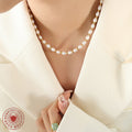 Gold Freshwater Pearl Bead Necklace Bracelet Two Styles view 3