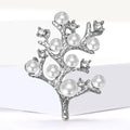 Pearl Branch Brooch in Red White and Silver Tone Palettes view 4