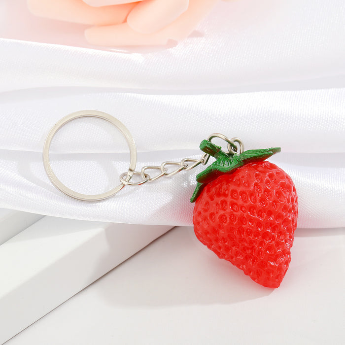 Realistic Faux Fruit and Vegetable Split Ring Keychains in Five Designs