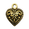 Matte Gold-Tone Heart and Letter Metal Charms with 26 Listed Options view 6