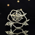 Yellow Gold Tone Camellia Openwork Metal Brooch Pin view 3