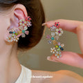 Multicolor Floral Vine Statement Stud Earrings Statement Pair view 1