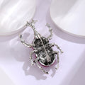 Red Silver Tone Beetle Crystal Two Designs Metal Brooch Pin view 3