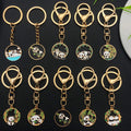 Panda Mother and Cub Round Enamel Keychains, 2 Designs view 3