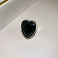 Gold Silver Heart Faceted Crystal Open Ring Four Tones view 7