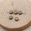 Spiral Round Spacer Beads in Silver and Bronze Tone view 5
