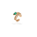 Gold and Silver Green Eye Coiled Snake Upper Ear Cuffs view 5