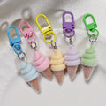 Flocked Soft Serve Ice Cream Cone Keychains 5 Colors view 3