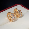 Two Tone Wide Openwork Huggie Hoop Earrings Polished Metal Jewelry view 4