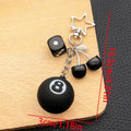 Black 8 Ball Keychains with Dice and Cherry Charms, 4 Styles view 6