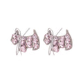 Pink Rhinestone Star and Dog Bow Duckbill Hair Clips view 5