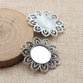 Petal Edge Round Pendant Setting 18mm in Two Finishes view 2