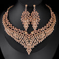 Black Silver Tone Pink Crystal Chevron Crystal Five Designs Metal Necklace and Earring Set view 8