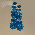 Floral Crystal Cascade Earrings In Red And Blue For Distinctive Statement Styling view 6
