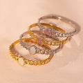 Hinge Bangle Curb Chain Oval Zircon Disc Gold Silver Steel view 2