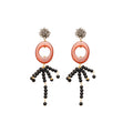 Black Brown Circle Bead Necklace Tassel Earring Styles view 5