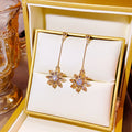 Clear Look Floral Long Earrings in Three Distinct Styles view 8