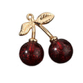 Resin Cherry Charm Pendant With Gold-Tone Leaf Solid And Glitter Colors view 5