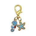 Blue Seahorse Starfish Enamel Dual Charm Keychain Metal Charm view 6