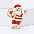 Red Enamel Santa Brooch in 1 Style Metal Pin Accessory view 3