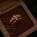 Gold Tone Crown Adjustable Open Rings In Slim And Wide Styles view 1