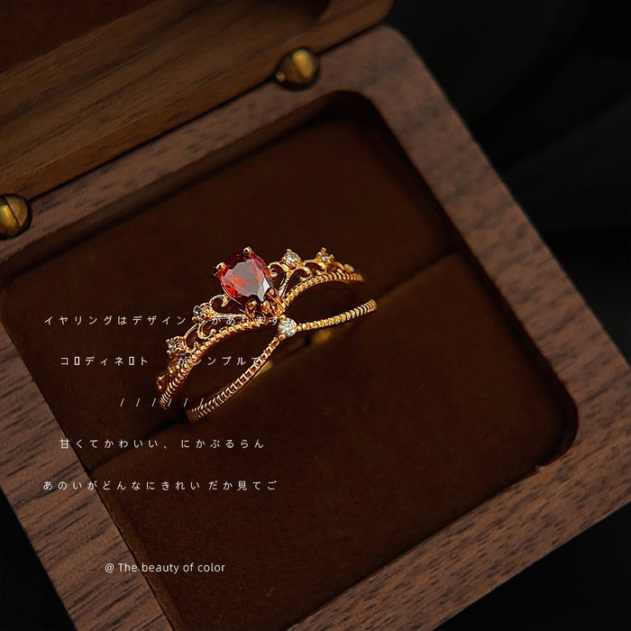 Gold Tone Crown Adjustable Open Rings In Slim And Wide Styles