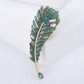 Rhinestone Feather Brooch Gold Tone Four Color Styles view 9