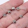5.2x5.2x4.3mm 0.4g Antique Silver Zinc Alloy Flower Small Hole Spacer Beads for DIY Bracelet Jewelry