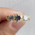 Gold Tone Five-Stone Round Clear CZ Band Ring Sizes 6-10 view 2