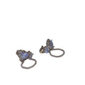 Silver Crystal Heart and Butterfly Chain Ear Clips view 5