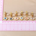 Gold Huggie Shell Eye Drop Earrings 7 Iris Frame Styles view 4