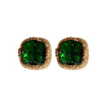 Emerald Green Square Crystal Stud Earrings in Two Designs view 5
