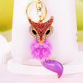 Jeweled Fox Tail Keychains with Fortune Cords and Loose Heart Loops view 6