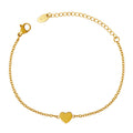 Heart Pendant Bracelet Fine Cable Chain Gold Steel Rose view 5