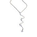 Teardrop Crystal Y Lariat Tassel Necklace Silver Gold Tone view 5