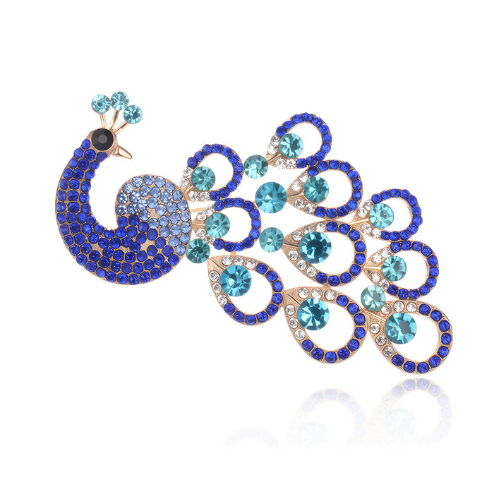 Peacock Crystal Two Designs Metal Brooch Pin for Jackets and Lapels