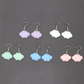 Silver Tone Pastel Cloud Resin Hook Earrings in Five Colors view 1