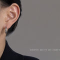 Silver-Tone Hammered Texture Small Huggie Hoop Earrings view 4
