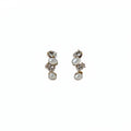Gold Tone Pearl and Clear Crystal Stud Earrings Statement Jewelry view 5