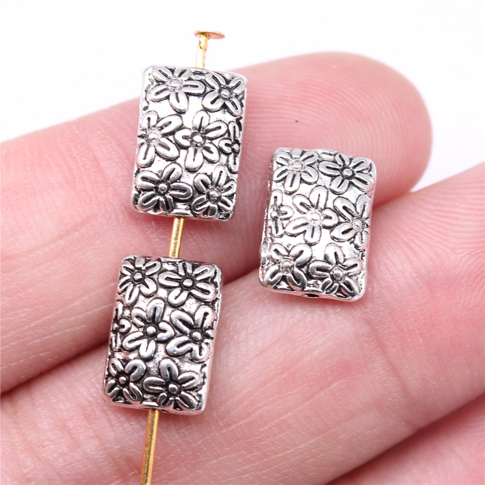 12x9mm 1.5g Antique Silver Zinc Alloy Flower Small Hole Spacer Beads for Bracelet Necklace Making