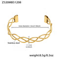 Hollow Link Clasp and Open Twist Bangles Gold Steel view 10