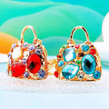 Crystal Mini Handbag Keychains in Blue Red and Assorted Colors view 3