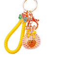 Pearl Pouch Keychains with Four-Leaf Caps and Braided Wrist Straps view 5
