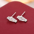 Silver Mini Kite Clear CZ Stud Earrings Small Pair view 2