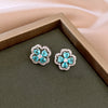 Blue Floral Studs